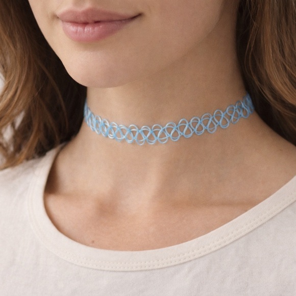 Jewelry - Blue Stretch Tattoo Choker Necklace